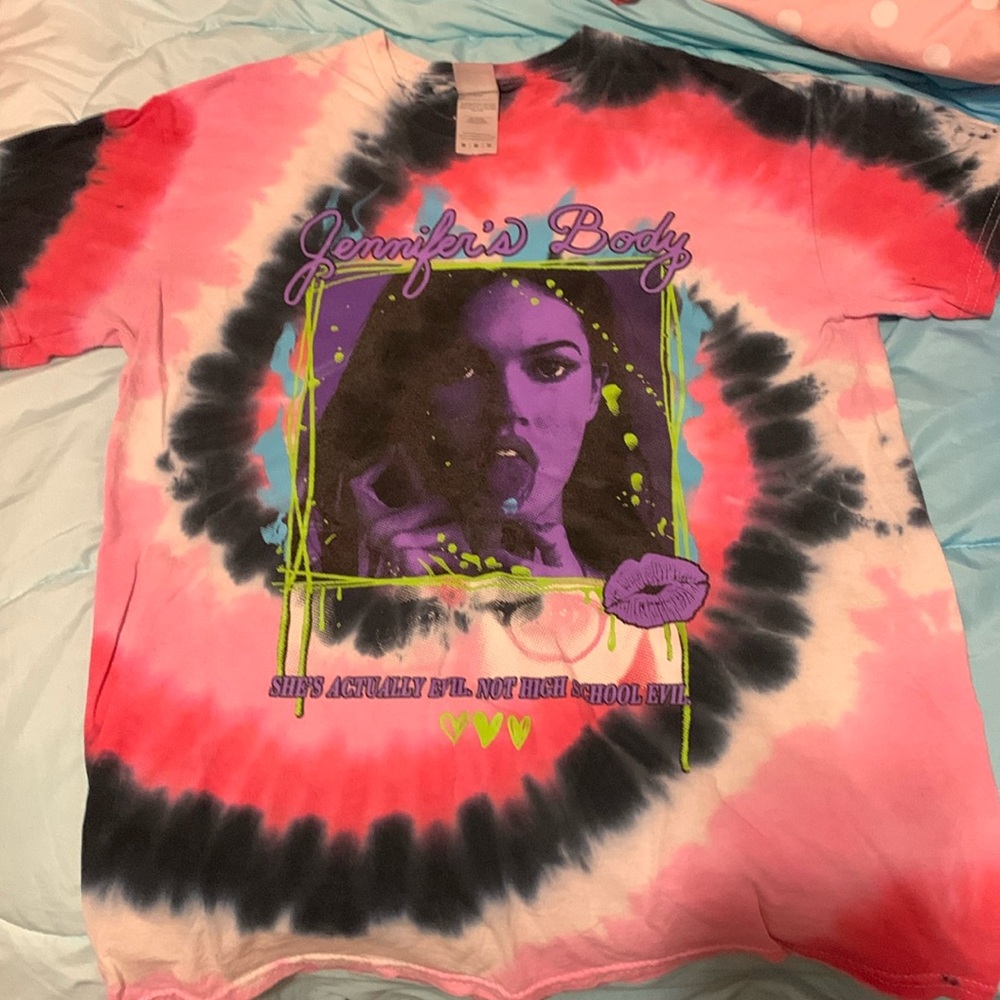 Jennifer’s Body Pink and Black Tie-Dye Graphic T-Shirt